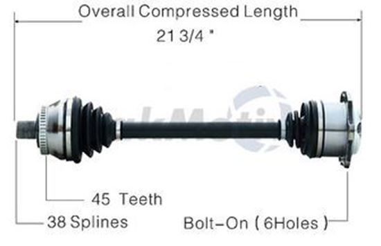 Picture of Audi A6 Left Front CV Shaft 98-04 4B0407271F